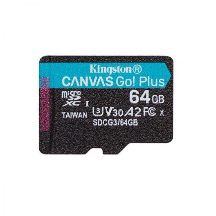 Карта пам'яті 64 ГБ U3 V30 A2 microSDXC Kingston Canvas Go! Plus SDCG3/64GBSP