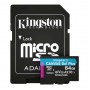 Карта пам'яті 64 ГБ U3 V30 A2 microSDXC Kingston Canvas Go! Plus SDCG3/64GB