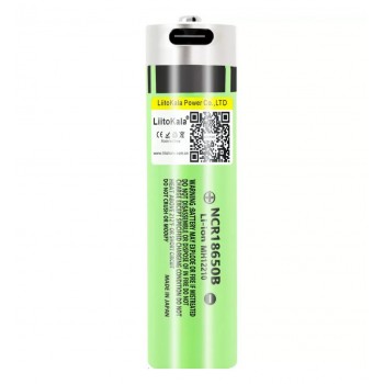 Аккумулятор 18650 с Type-C зарядкой Li-ion 3400мАч с защитой LiitoKala Lii-USB-34B