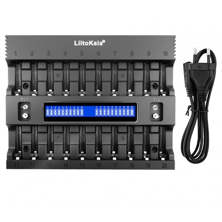 Зарядка на 20 акумуляторів AA AAA HR9V 1.2В/9В NiMH LiitoKala Lii-ND20