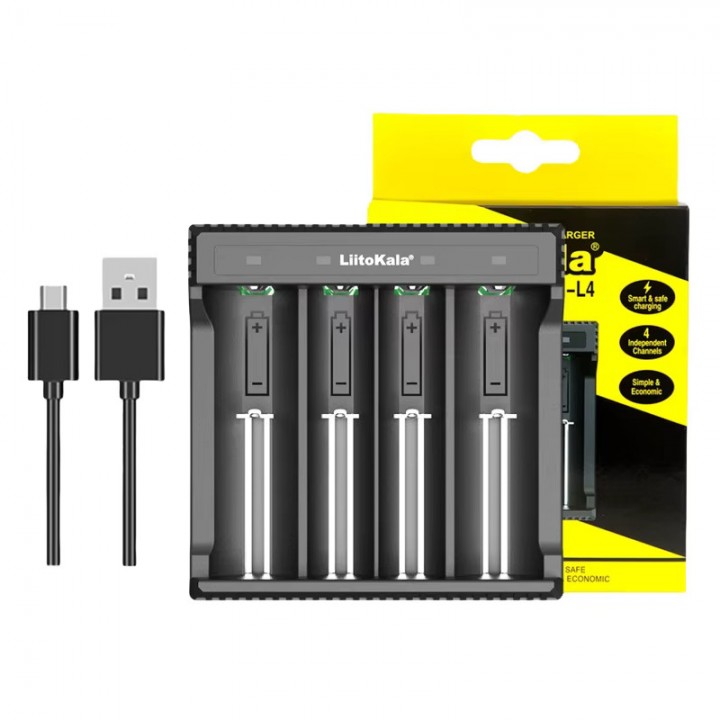 Зарядное устройство 18650 21700 4 слота Type-C LiitoKala Lii-L4