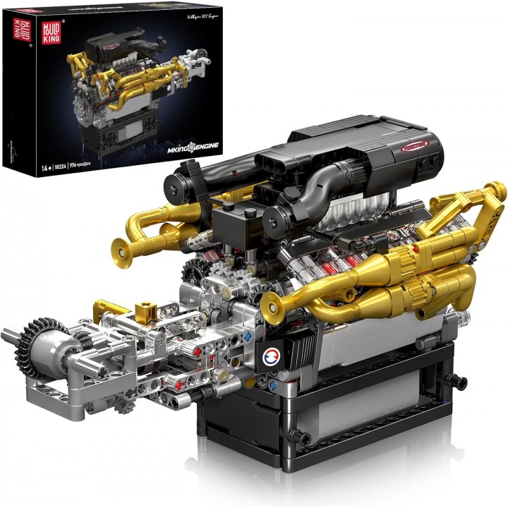 Конструктор двигатель и коробка Valkyrie V12 974 деталей Mould King Mking Engine 10224