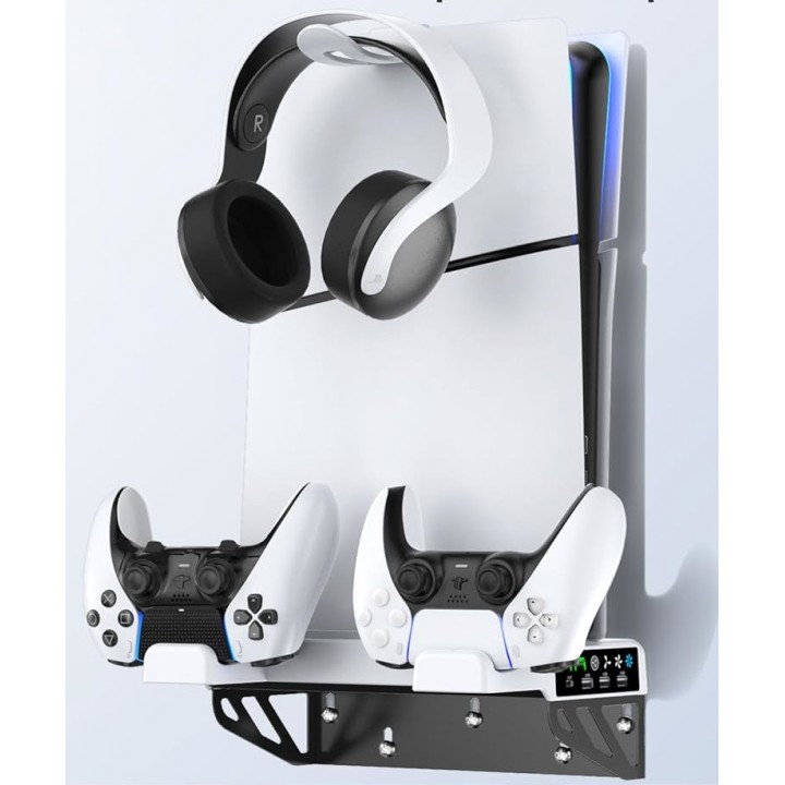 Кріплення на стіну PS5 Pro/Slim/Fat з охолодженням та зарядкою OIVO VG-P5326X-Pro