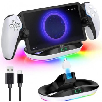 Док-станція зарядка PS Portal RGB підсвічування OIVO VG-P5348