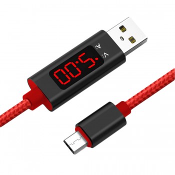 Кабель USB Type-C с индикацией 1м 3А красный TOPK SAS3234R