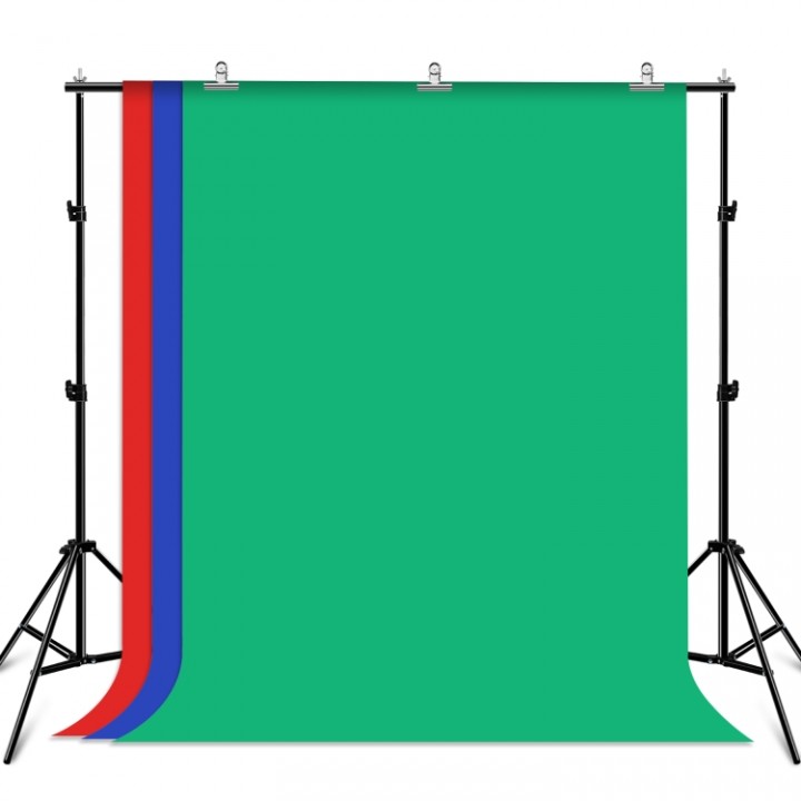 Фон хромакей з тримачем 2x2м зелений синій червоний Puluz PKT5204