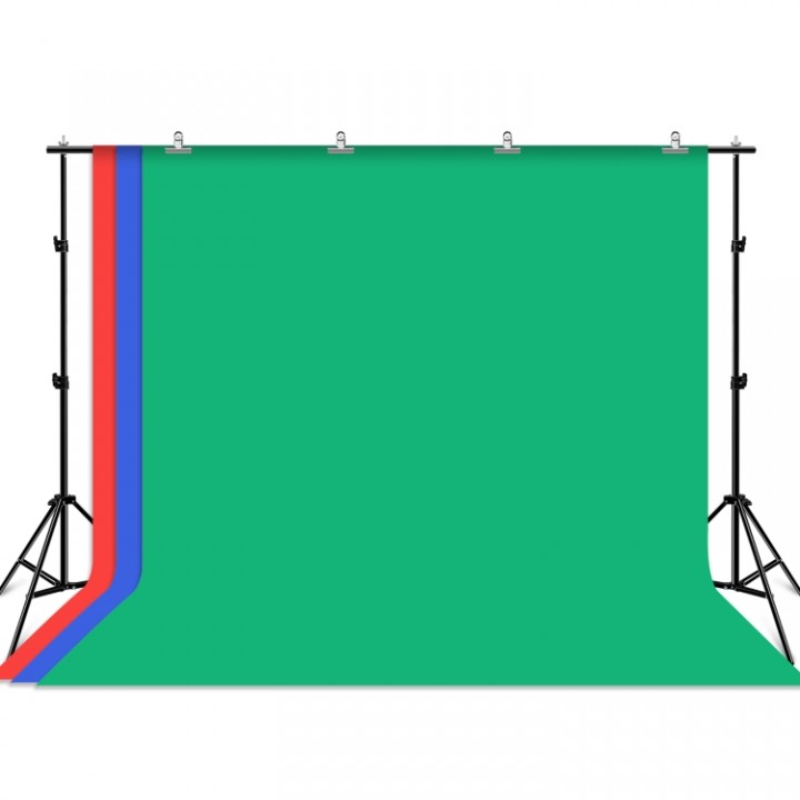 Фон хромакей з тримачем 3x2м зелений синій червоний Puluz PKT5205
