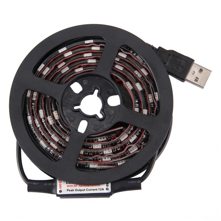 Світлодіодна стрічка RGB 1м 60 SMD-5050 LED USB Puluz LED0620