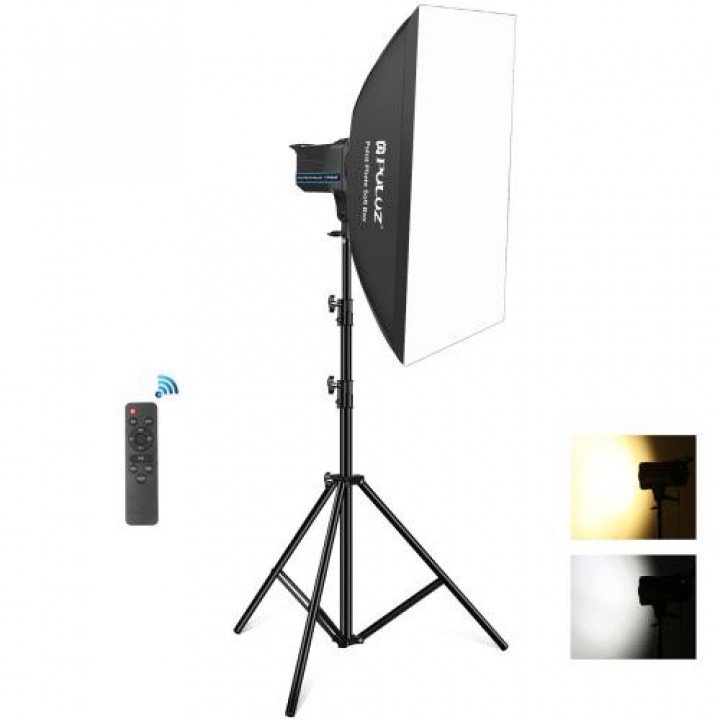 Постійне світло комплект 120Вт 2700-6500К лампа софтбокс стійка Puluz PKT3111EU