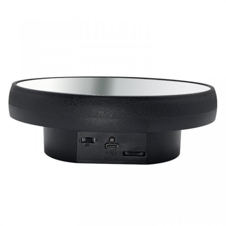 Поворотний стіл для зйомки 16см чорний дзеркальний USB/AAA Puluz TBD0606196502