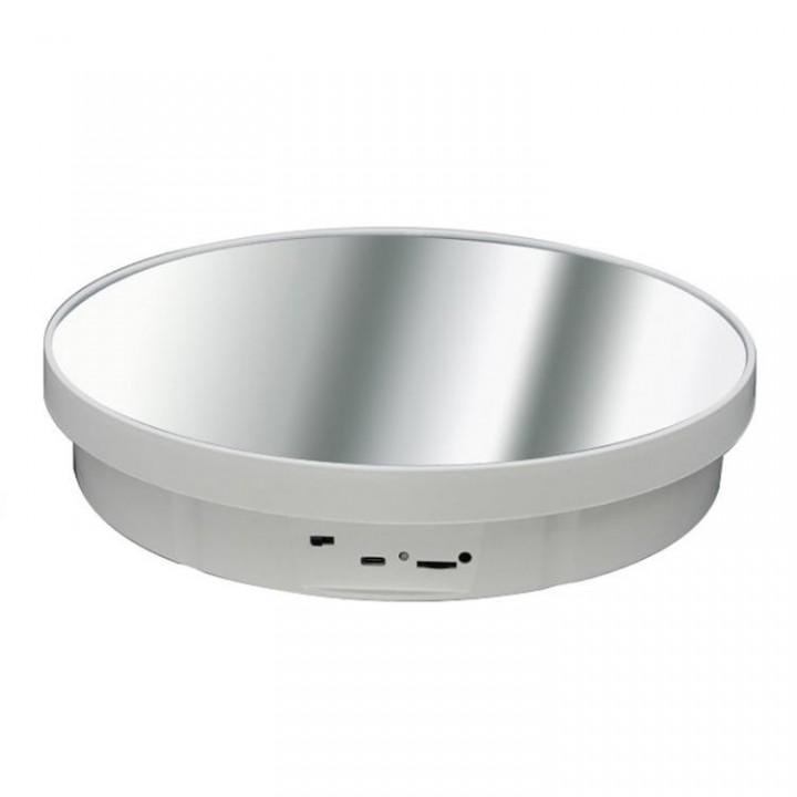 Поворотный стол для съемки 32см белый зеркальный USB/AAA Puluz TBD0606412201A
