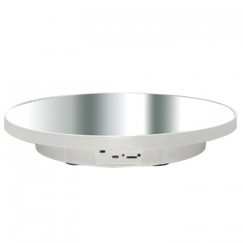 Поворотний стіл для зйомки 40см білий дзеркальний USB/AAA Puluz TBD0606412202A