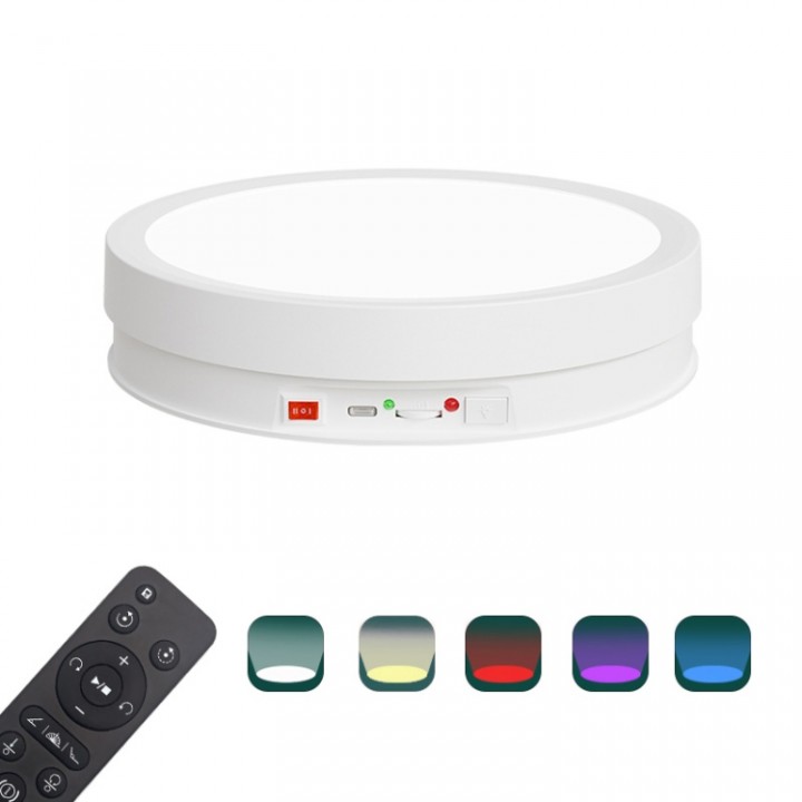 Поворотний стіл 22см з акумулятором та RGB підсвічуванням Puluz EDA005994101A