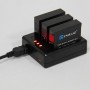 Зарядка + 2 аккумулятора Puluz для GoPro Hero4 Black/Silver