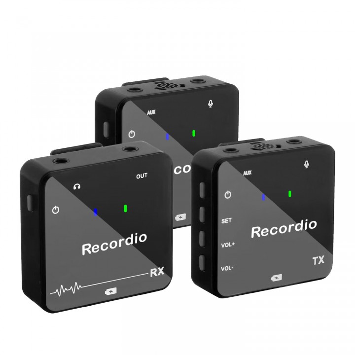 Мікрофон подвійний бездротовий для камери телефону 50м 3.5мм міні джек Recordio GAW-820