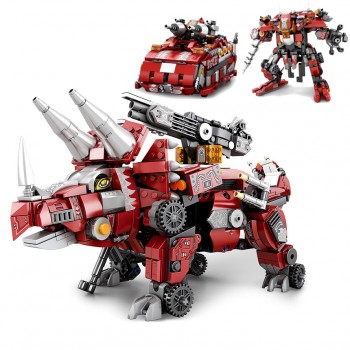 Конструктор трансформер 3в1 динозавр Трицератопс 930 деталей Reobrix Mecha Dino 33003