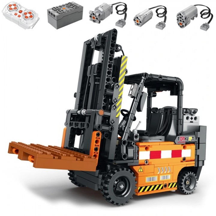 Конструктор навантажувач вилковий з пультом 722 деталей Reobrix Mechanical 22002