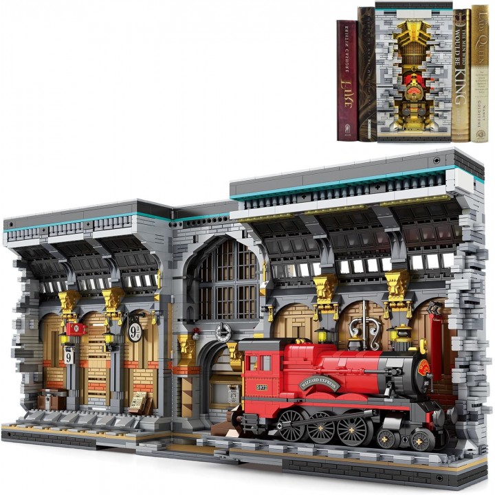 Конструктор Платформа 9 ¾ Чарівна Станція 2975 деталей 3D книга на полицю Reobrix 66031