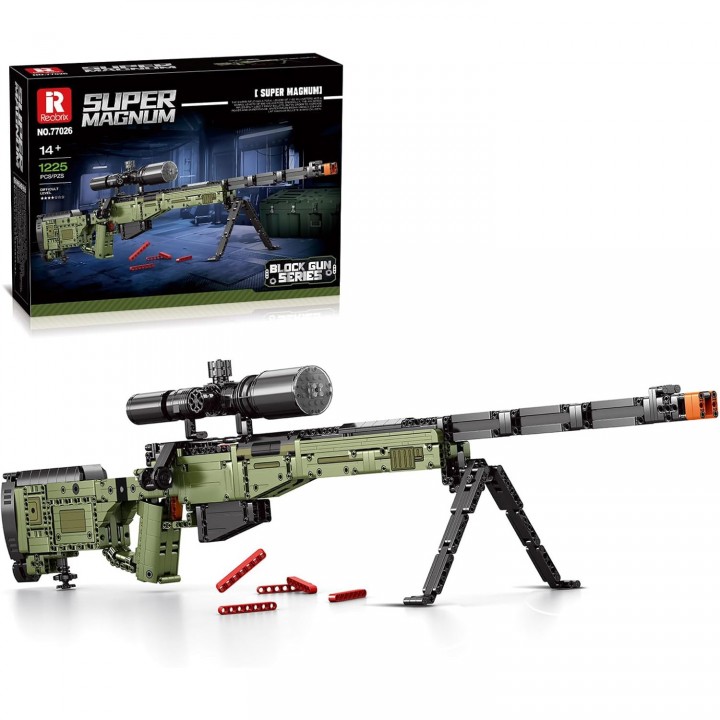 Конструктор ReoBrix 77026 Снайперська гвинтівка Super Magnum AWM (1225 деталей)