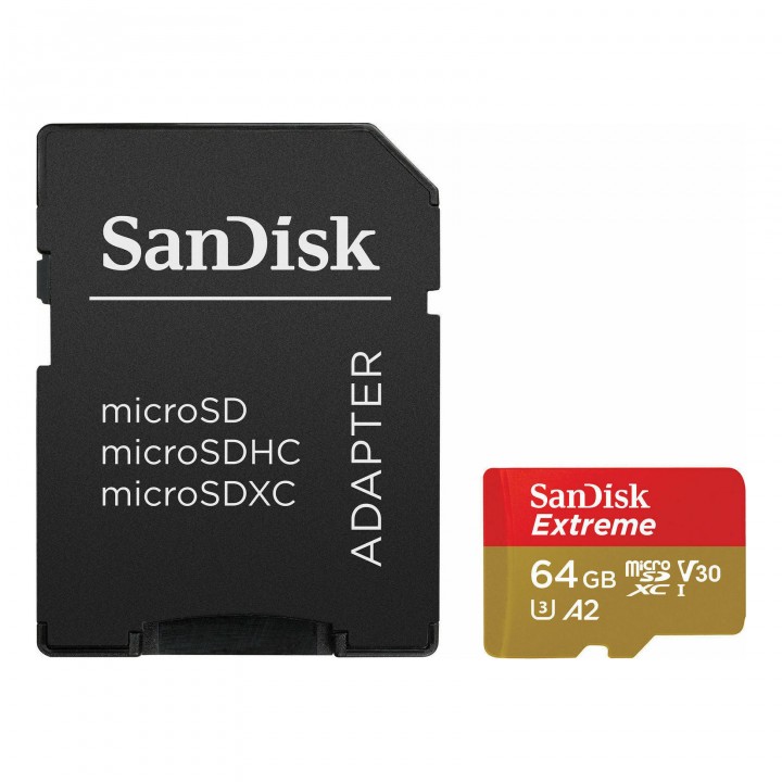 Карта памяти 64 GB microSDXC UHS-I U3 A2 SanDisk Extreme SDSQXAH-064G-GN6MA