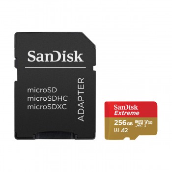 Карта памяти 256 ГБ microSDXC UHS-I U3 A2 SanDisk Extreme SDSQXAV-256G-GN6MA