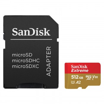 Карта памяти 512 ГБ microSDXC UHS-I U3 A2 SanDisk Extreme SDSQXAV-512G-GN6MA