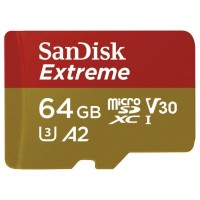 Карта пам'яті 64 GB microSDXC UHS-I U3 A2 SanDisk Extreme SDSQXAH-064G-GN6MN