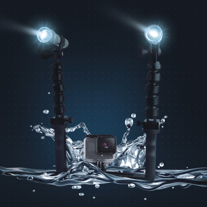 Ліхтарі підводні SHOOT з ручками для GOPRO, SJCAM, XIAOMI