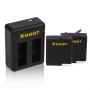 Аккумуляторы + зарядка Shoot для GoPro Hero 5 / 6 / 7 (XTGP374)