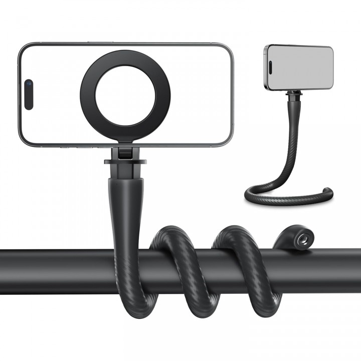 Держатель смартфона на гибкой ножке с магнитным креплением MagSafe Telesin P3-FM-01BK