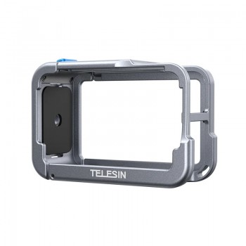 Алюминиевая рамка DJI Action 5 Pro/4/3 легкая быстросъемная серая Telesin S6-FMS-13BL-TDJ