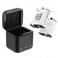 Зарядка GoPro 13 и два морозостойких аккумулятора Telesin S0-ECB-10-TGP