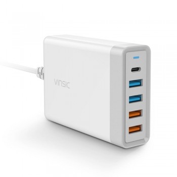 Адаптер зарядки мережевий VINSIC VSCW506 (5 USB)
