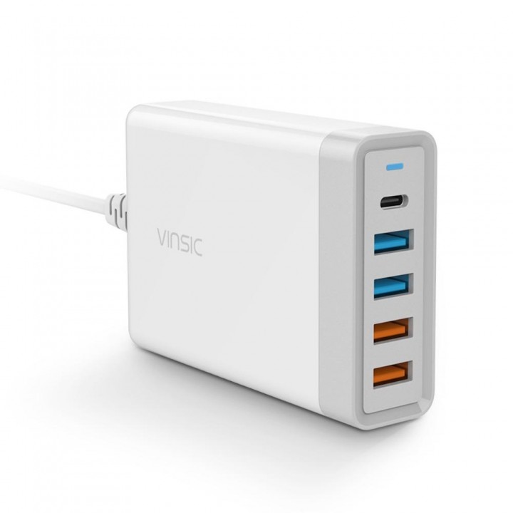 Адаптер зарядки мережевий VINSIC VSCW506 (5 USB)