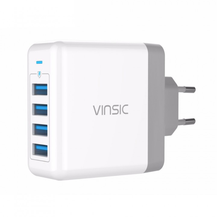 Адаптер зарядки мережевий VINSIC VSCW404 (4 USB)