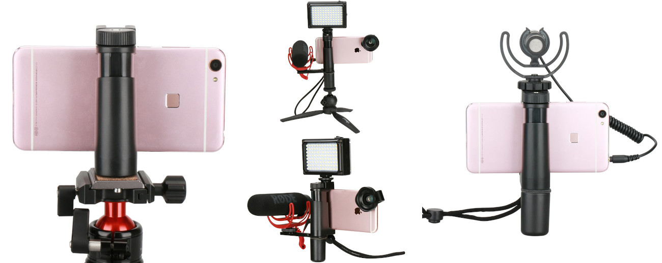фото вариантов применения держателя для смартфона Ulanzi F-Mount