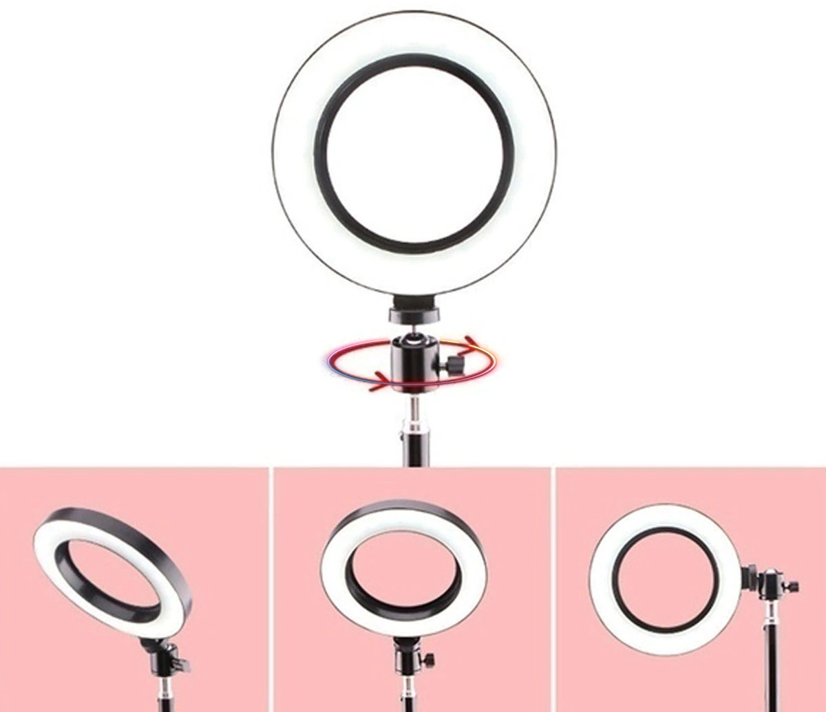 изображение изменения положения кольцевой лампы
