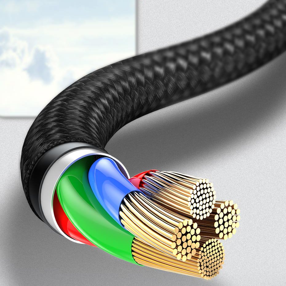 изображение кабеля с медными жилами в нейлоновой оплетке