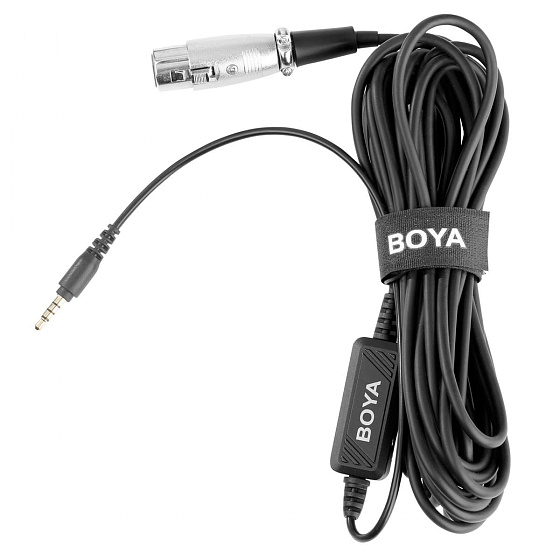 фото комплектації мікрофонного кабелю XLR 3.5 мм BOYA BY-BCA6
