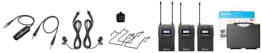 фото комплектации беспроводного микрофона Boya BY-WM8 Pro-K2