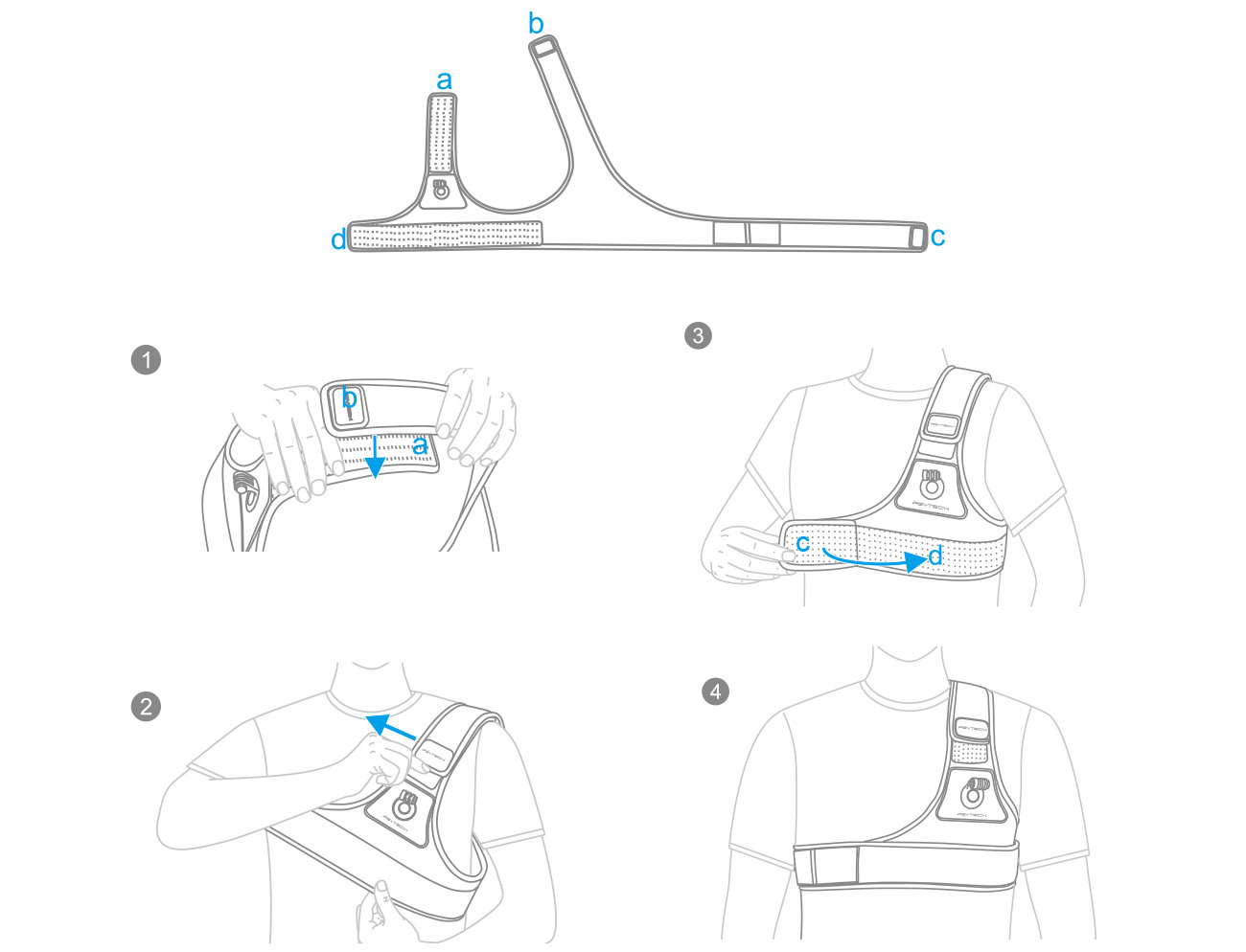 фото як правильно одягати кріплення на груди для екшн-камери PGYTECH Chest Strap