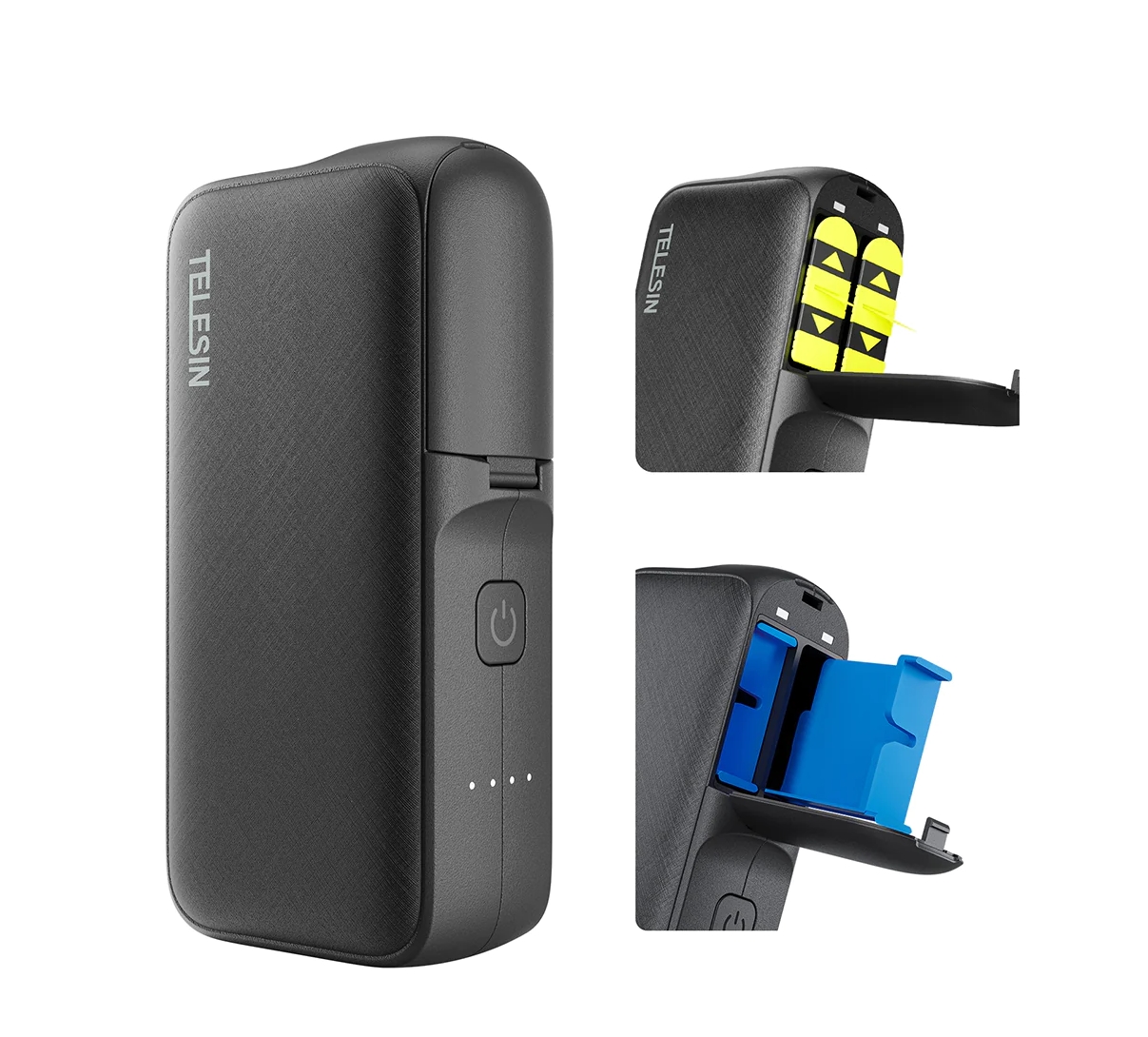 Зарядка повербанк для акумуляторів GoPro 12/11/10/9/8/7/6/5 10000мАг USB Type-C Telesin GP-PB-001
