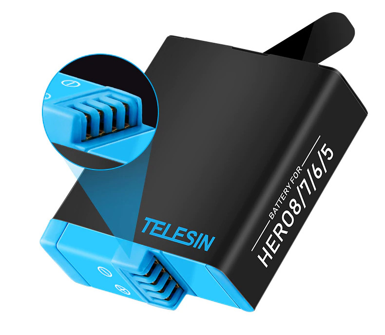 фото мідний контактів Telesin акумулятора для GoPro Hero 7